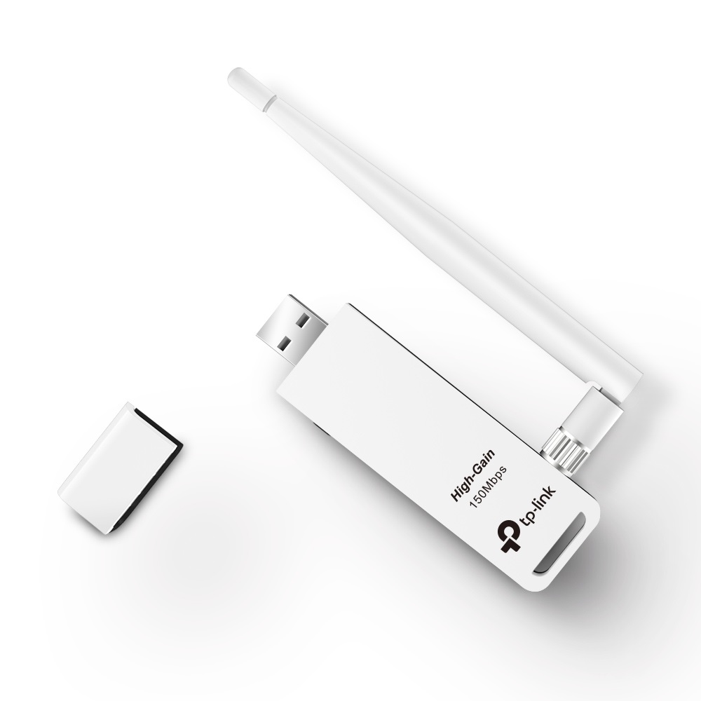 Adaptador USB Inalámbrico – TP-Link TL-WN722N / 150Mbps | 2110 - Adaptador USB Inalámbrico, Interface: USB, Botón WPS, Antena Omnidireccional, Ganancia: 4dBi, Frecuencia: 2.4 GHz, Tasa de Señal: 150Mbps, Transmisión: 20dBm