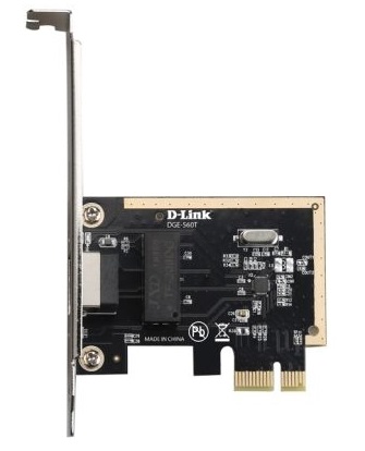 Adaptador de Red PCIe - DLink DGE-560T | Tarjeta de red PCI Express x1, 1-Puerto 10/100/1000Base-T, Cables UTP categoría 5, Distancia Max. hasta máx. 100m, Compatible Windows, Mac & Linux DGE-560-T
