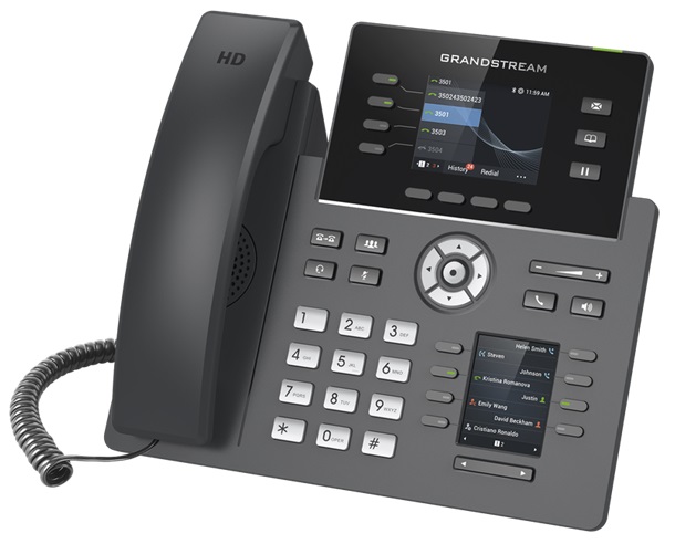 Telefono IP 4-Lineas - Grandstream GRP-2614 | 2305 - Teléfono IP de 4-Lineas de grado operador para alta demanda, Diseño elegante y un conjunto de características de última generación incluyendo Pantalla Gráfica LCD de color TFT de 2.8'' (320x240)