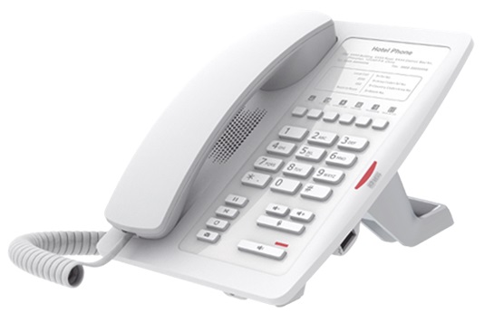Telefono IP para Hoteles - Fanvil H3-W | 2110 - Teléfono IP económico con una apariencia elegante diseñado para Hoteles. 1-Cuenta SIP, 6-Teclas programable para servicio, Sistema Operativo VXWORKS, 1-Puerto WAN, 1-Puerto LAN, PoE habilitado (802.3af)