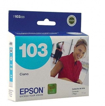 Tinta Epson 103 T103220 Cian | 2110 - Tinta Original Epson 103 para Impresoras Stylus Office 