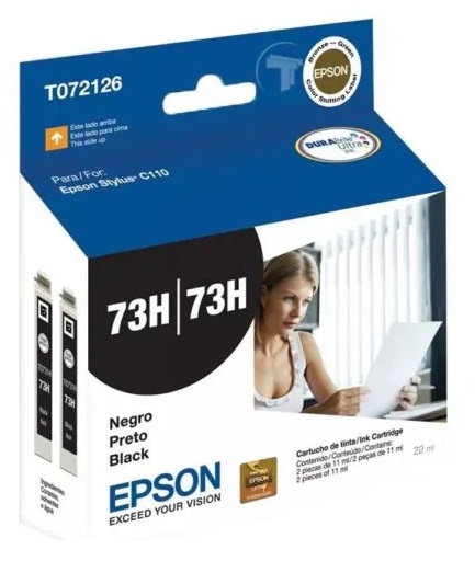 Tinta Epson 73H T072126 / Negro | 2110 - Tinta Original 73H Negro para Epson High Performance C110  