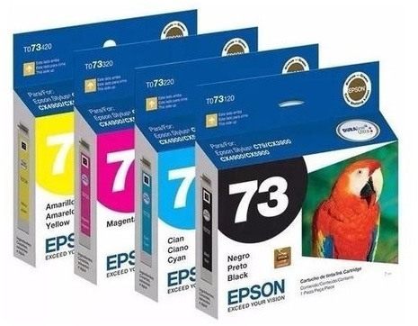 Tinta para Epson Stylus TX115 | 2110 - Tinta Original Epson. El Kit Incluye: T117120 Negro, T073220 Cyan, T073320 Magenta, T073420 Amarilla.  