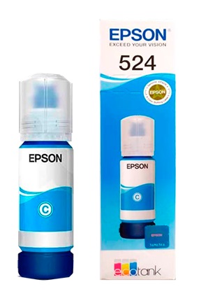 Tinta Epson 524 T524220 Cian / 6k | 2301 - Cartucho de Tinta Original Epson 524 - Impresoras Compatibles: Multifuncional Epson EcoTank L15150 