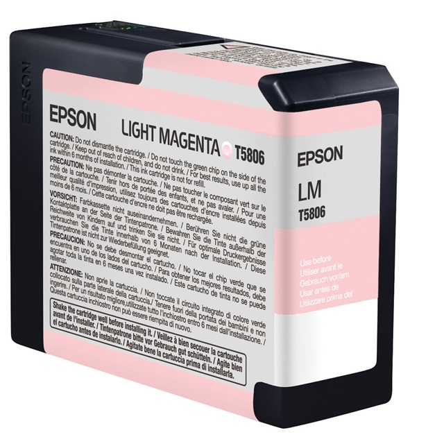 Tinta Epson T580600 Light Magenta / 80 ml | 2202 - Cartucho Tinta Original Epson UltraChrome K3. Impresoras Compatibles: Epson Stylus Pro 3800 