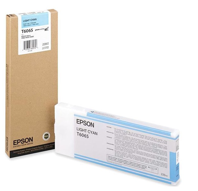 Tinta Epson T606500 Light Cyan / 220ml | 2110 - Cartucho de Tinta Original Epson UltraChrome T606 de 220-ml para Plotters Epson Stylus Pro 
