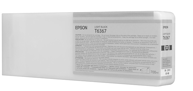 Tinta Epson T636700 Light Black / 700ml | 2110 - Cartucho de Tinta Original Epson UltraChrome HDR para Plotters Epson Stylus Pro 