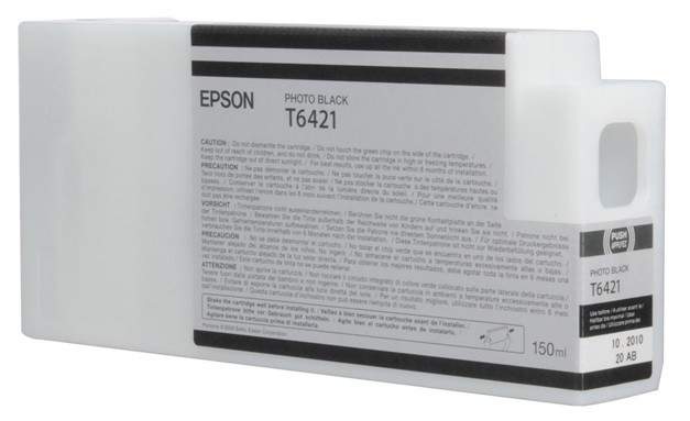 Tinta Epson T6421 Negro Foto / 150 ml | 2301 - Cartucho de Tinta Original Epson UltraChrome HDR T642100 Negro Fotográfico de 150 ml. Impresoras Compatibles: Epson Stylus Pro 7700, 7880, 7890, 7900, 9700, 9880, 9890, 9900, WT7900 