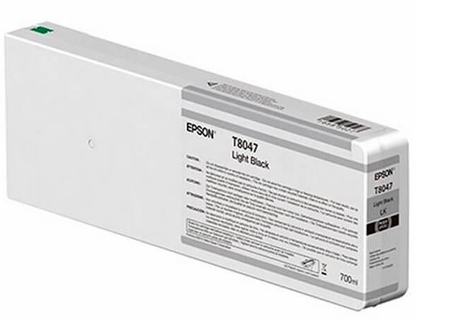 Tinta Epson T804700 Light Black / 700 ml | 2110 - Cartucho de Tinta Original Epson UltraChrome HD para Plotter Fotográfico Epson SureColor 