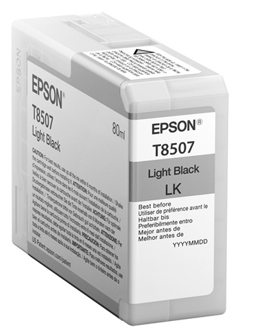 Tinta Epson T8507 Negro Claro / 80ml | 2301 - Cartucho de Tinta Original Epson T850700 Negro Claro de 80 ml. Impresoras Compatibles: Epson SureColor P800 