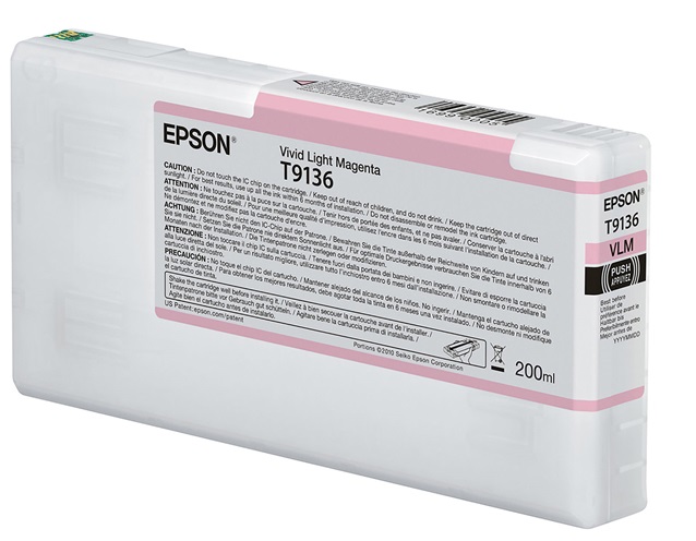 Tinta Epson T913600 Magenta Claro / 200ml | 2110 - Cartucho de Tinta Original Epson UltraChrome HDX para Plotters Epson Sure Color  