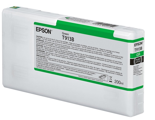 Tinta Epson T913B00 Verde/ 200ml | 2110 - Cartucho de Tinta Original Epson UltraChrome HDX para Plotters Epson Sure Color  