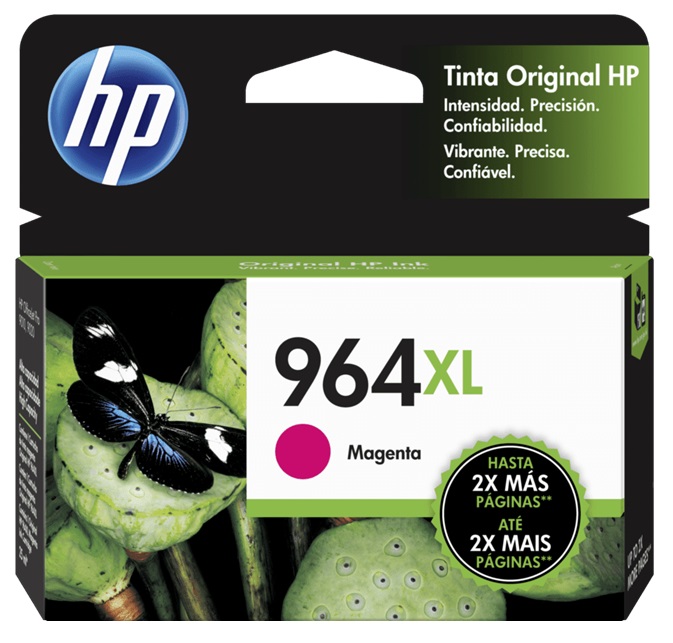 Tinta HP 964XL 3JA55A Magenta / 1.6k | 2305 - Cartucho de Tinta Original HP 964XL 3JA55A Magenta. Rendimiento Estimado: 1.600 Páginas al 5%. HP OfficeJet Pro 9010 9020 