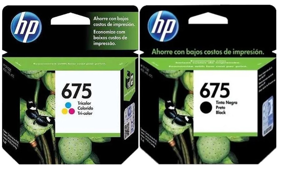 Tinta para HP OfficeJet 4575 / HP 675 | Original Ink Cartridge HP 675. El Kit Incluye: CN690AL Negro, CN691AL Tricolor. HP675 