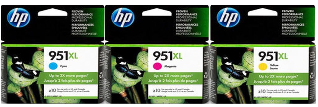 Tinta para HP OfficeJet Pro 251dw / HP 951XL | Original Ink Cartridge HP 951XL. El Kit Incluye: CN046AL CN047AL CN048AL HP951XL 