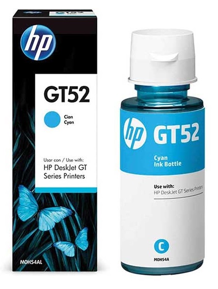 Tinta HP GT52 M0H54AL Cian / 70 ml | 2308 - Cartucho de Tinta Original HP M0H54AA Cian de 70 ml. Rendimiento Estimado: 8.000 Páginas con al 5% M0H54AA