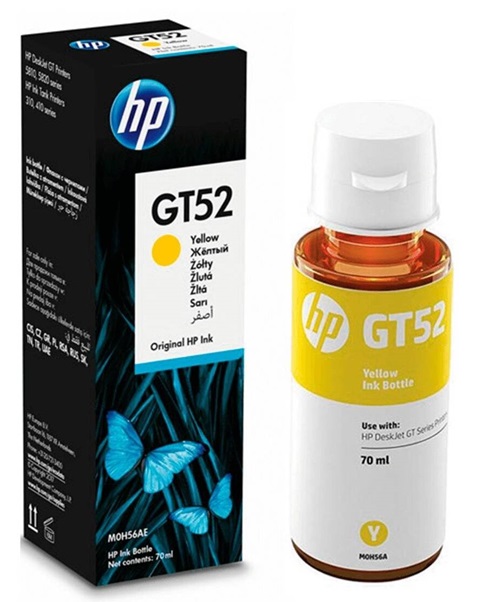 Tinta HP GT52 M0H56AA Amarillo / 70 ml | 2301 - Cartucho de Tinta Original HP M0H56AA Amarillo de 70 ml. Rendimiento Estimado: 8.000 Páginas con al 5% 