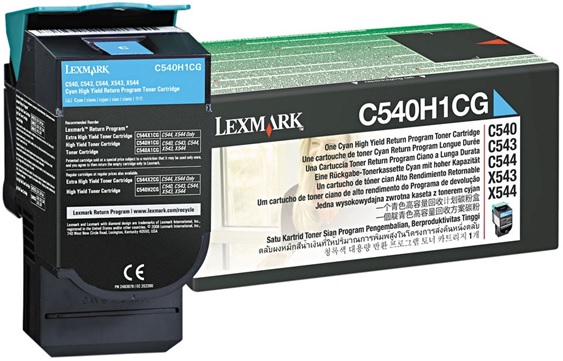 Toner para Lexmark C544 / C540H1CG | Original Toner Lexmark C540H1CG Cian C544dn C544dtn