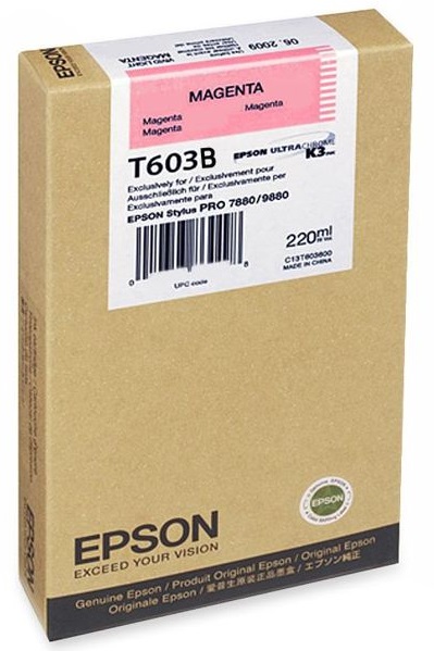 Tinta Epson T603B00 Magenta / 220ml | 2110 - Cartucho de Tinta Original Epson UltraChrome T603B00 Magenta