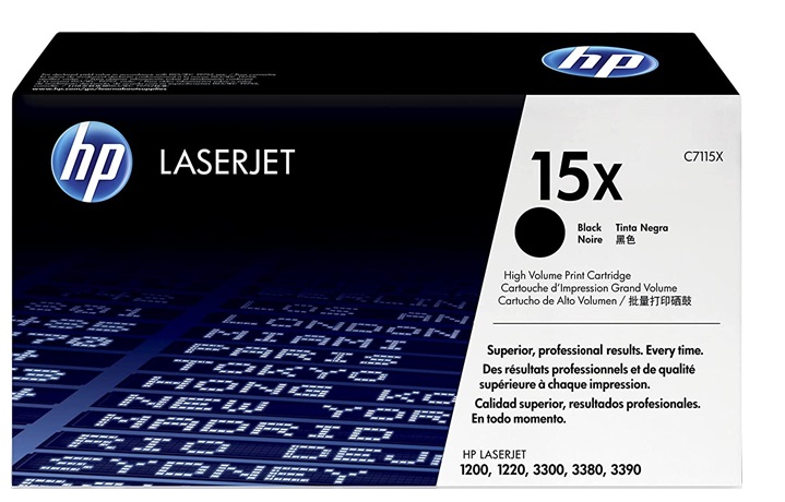 Toner para HP LaserJet 3380 / HP 15X | 2405 - Toner C7115X para HP LaserJet 3380. Rendimiento 3.500 Páginas al 5%.