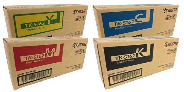 Toner para Kyocera Ecosys FS-P7040 - TK-5162 | Original Toner Kyocera TK-5162. El Kit Incluye: TK-5162K Negro, TK-5162C Cyan, TK-5162M Magenta, TK-5162Y Amarillo. TK5162, TK 5162