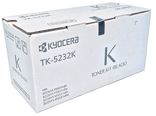 Toner Kyocera TK-5232K Negro / 2.6k | 2111 - Toner Original, Rendimiento Estimado 2.600 Páginas con cubrimiento al 5%. 