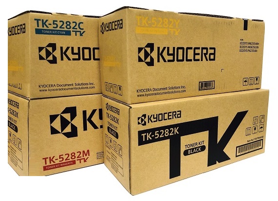 Toner para Kyocera Ecosys FS-M6235 / TK-5282 | 2111 - Toner Original. El Kit Incluye: TK-5282K Negro, TK-5282C Cian, TK-5282M Magenta, TK-5282Y Amarillo. Rendimiento Estimado: Negro 13.000 Pág / Color 11.000 Páginas al 5%. 