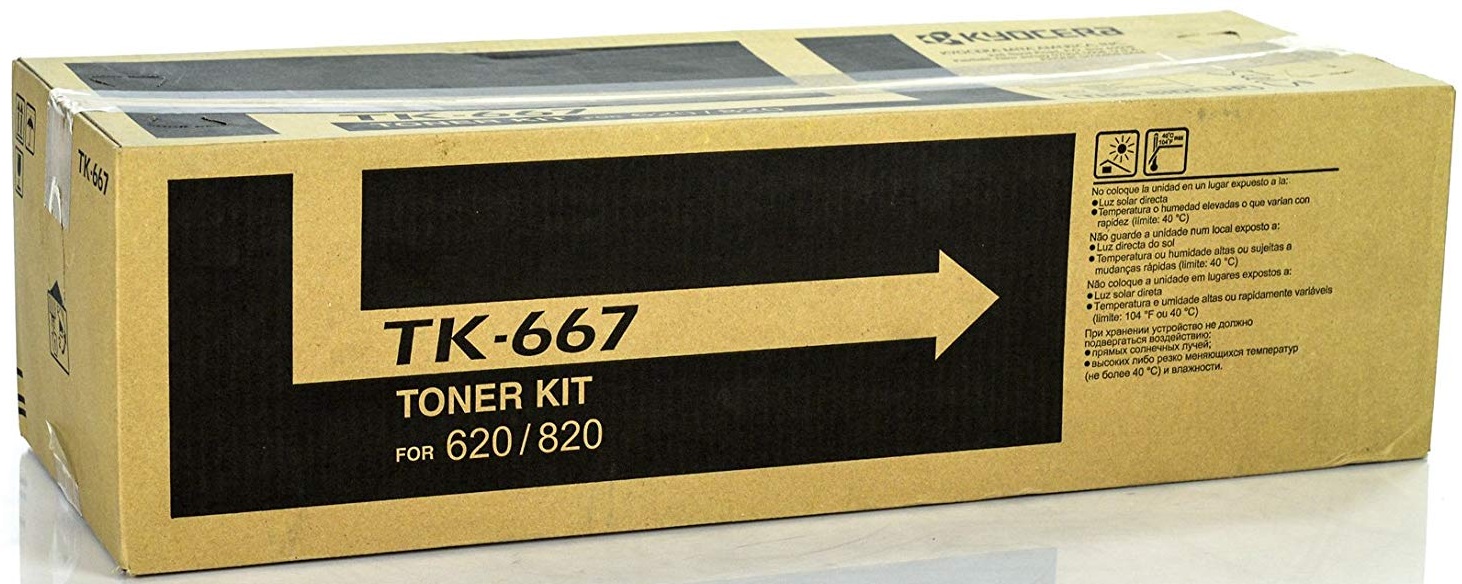 Toner para Kyocera TASKalfa TA-820 / TK-667 | Original Black Toner Kyocera TK667. Rendimiento Estimado 55.000 Páginas al 5%.