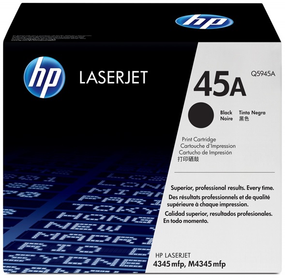 Toner para HP LaserJet 4345 / HP 45A | 2203 - Toner Original HP Q5945A Negro. Rendimiento Estimado 18.000 Páginas al 5%. 4345mfp 4345x 4345xm 4345xs 