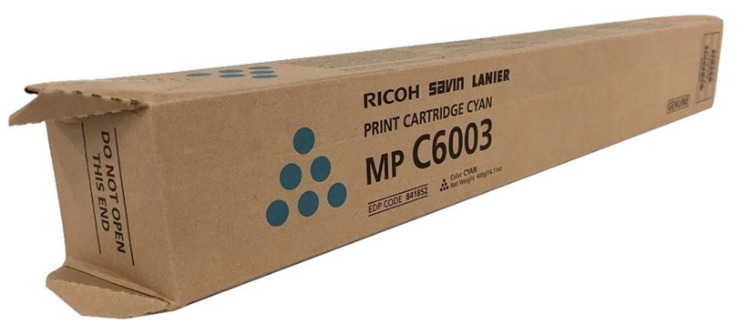 Toner Ricoh MP C6003 / Cian 22.5k | 2309 / 841852 - Toner Original Ricoh MP-C6003 Cian. Rendimiento 22.500 Páginas al 5%. Ricoh MPC4503 MPC4504 MPC5503 MPC6003 MPC6004 841856 