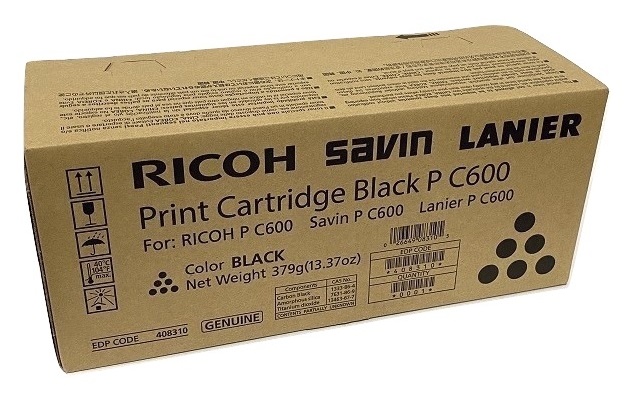 Toner Ricoh P C600 / Negro 18k | 2310 / 408310 - Toner Original Ricoh P C600 Negro. Rendimiento 18.000 Páginas al 5%. Ricoh P C600