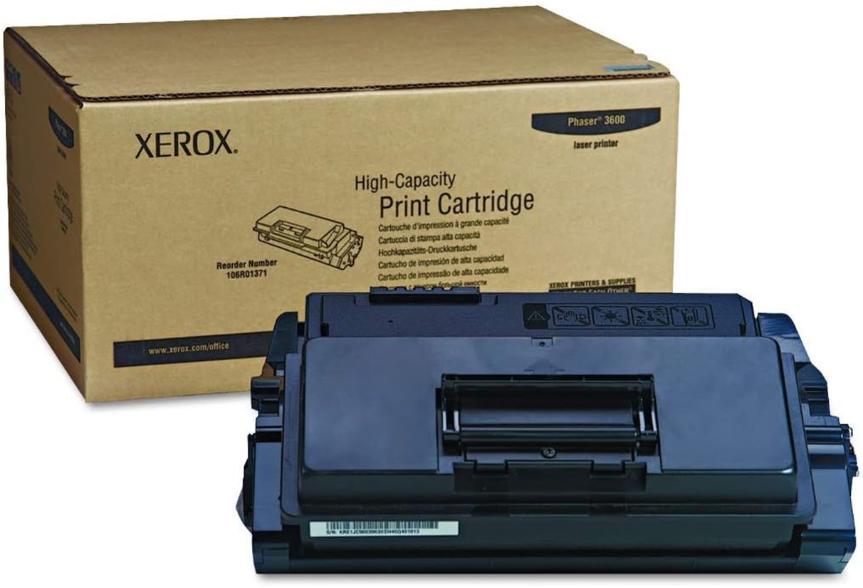 Toner para Xerox Phaser 3600 | 2312 - Toner Original 106R01371 Negro de alta capacidad para Xerox Phaser 3600. Rendimiento 14.000 Páginas al 5%.