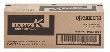 Toner Kyocera TK-582K / Negro 3.5k | 2311 / 1T02KT0US0 - Toner Original Kyocera TK-582K Negro. Rendimiento 3.500 Páginas al 5%. FS-C5150dn FS-P6021cdn  