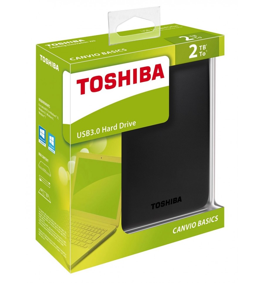 Disco Externo - Toshiba Canvio Basics / 2TB | Formato 2.5'', Interfaz USB 3.0, Velocidad de Transferencia 5.0 Gbit/s, Preformateado para Windows, Compatible Windows & Mac, HDTB420XK3AA 
