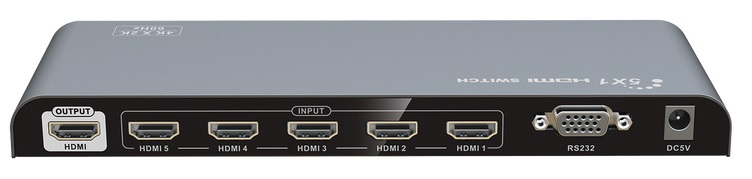 Video Splitter HDMI 5-Puertos - Epcom TT501V2.0 | 2110 - Switch HDMI con 5-Puertos de Entrada, 1-Puerto de Salida, Soporta Resoluciones Ultra HD 4Kx2K @60Hz, Ancho de Banda de 18Gbps, HDMI 3D, Control IR, Control RS232, Cumple con HDMI 2.0 y HDCP 2.2