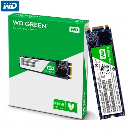 Disco SSD M.2 SATA - WD Green  WDS480G2G0B / 480GB | Western Digital, Unidad de Estado Solido, Formato M.2 2280, Interface SATA III 6 Gb/s, Velocidad de lectura secuencial hasta 545 MB/s 