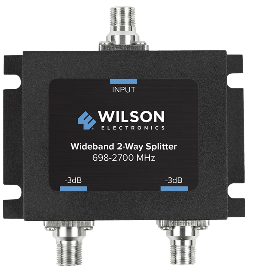 Divisor de potencia – WilsonPro 850-034 | 2112 - Divisor de potencia, Rango de Frecuencia: 698 – 2700 MHz, Pérdida del divisor: 3.0 dB, VSWR:  ≤2.0:1, Aislamiento: ≥20 dB, Potencia: 50W, Impedancia: 75 Ohm, Conectores: F hembra