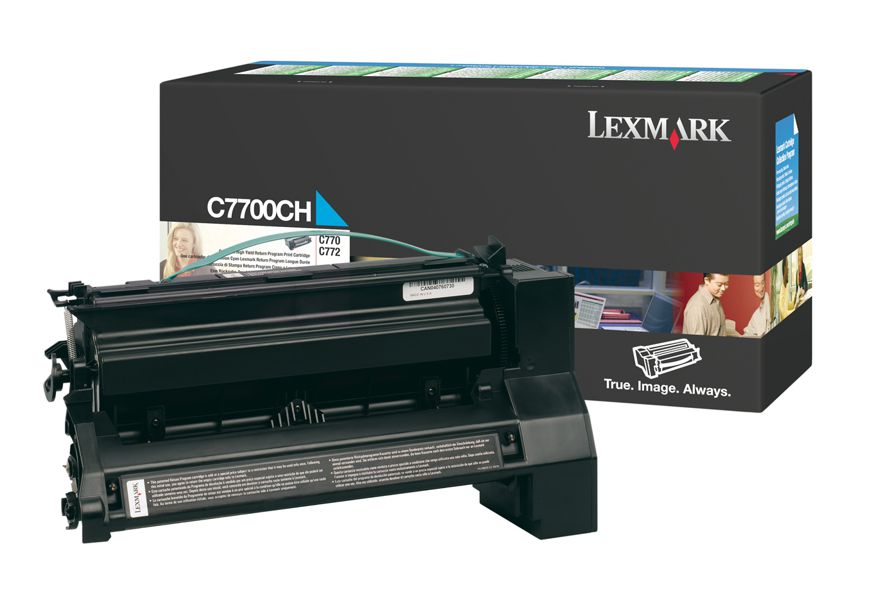 Toner Original - Lexmark C7700CH Cian | Para uso con Impresoras Lexmark C770, C772, X772 Lexmark C7700CH  Rendimiento Estimado 10.000 Páginas con cubrimiento al 5%