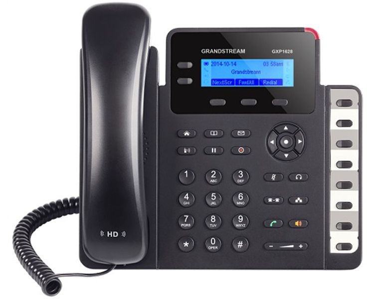 Telefono IP Grandstream GXP-1628 | 2206 - Teléfono IP para Pequeñas Empresas, 2 teclas Bicolores de Extensiones (Hasta 2 cuentas SIP), 2 Teclas de Línea con LED Bicolor, Conferencia de 3 vías, 3 teclas XML programables, 8 Teclas de Extensión BLF 