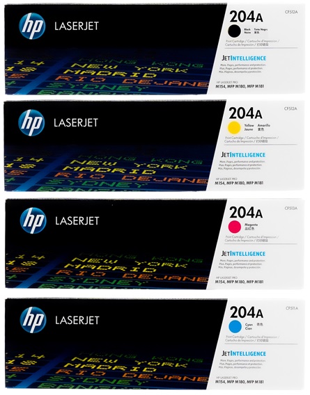 Toner para HP LaserJet Pro M281/ 203A | Toner Original HP 203A CMYK. El Kit incluye CF540A  Negro, CF541A Cian, CF542A Amarillo, CF543A Magenta. Rendimiento Estimado: Negro 1.400 Pág. Color 1.300 Pág. al 5%. M281fdn M281fdw