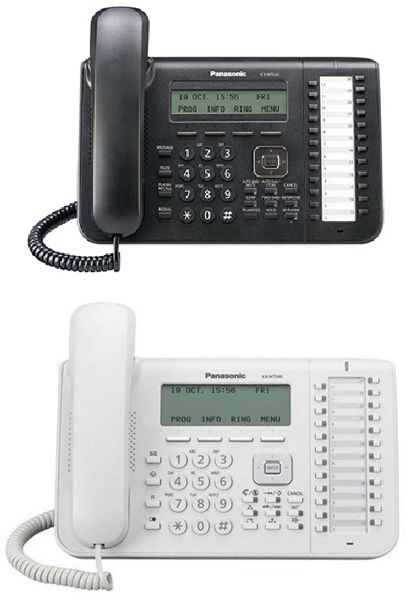 Telefono IP | Panasonic KX-NT543 | Pantalla Retroiluminada LCD 3 Lineas, 24 Teclas Programables, LAN Port x2 10/100, PoE, Altavoz, Modo Ecologico, Color Blanco / Negro