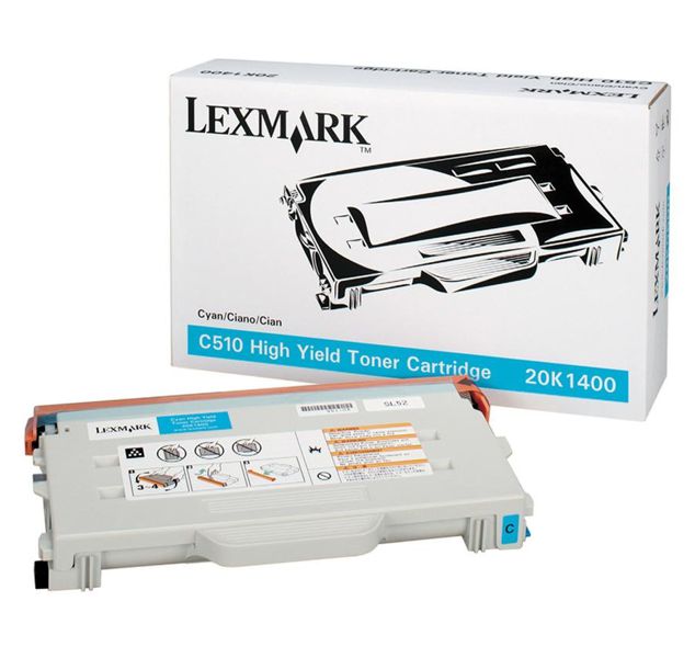 Toner Original - Lexmark 20K1400 Cian | Para uso con Impresoras Lexmark C510 Lexmark 20K1400  Rendimiento Estimado 6.600 Páginas con cubrimiento al 5%