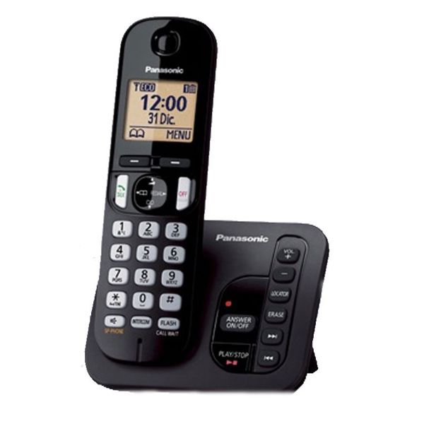 Teléfono Inalambrico | Panasonic KX-TGC220LAB | Negro, 1.9 GHz, Modo Nocturno, Modo ECO Inteligente, Bloqueo de Llamadas, 60 Canales