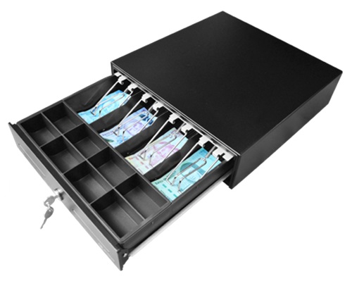 Cajon Monedero / 3nStar CD250 | 2609 – 3nStar CD250 es una gaveta de dinero metálica compacta de uso pesado, Distribución monetaria: 4 compartimientos para billetes con sujetadores metálicos y 8 compartimientos removibles para monedas