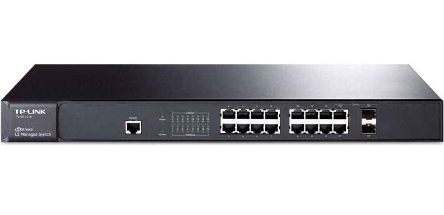 Switch 16-Puertos / TP-Link TL-SG2218 | 2502 - Switch TP-Link JetStream Administrable con funciones Capa L2 + L3, 16-Puertos LAN Gigabit, 2-Puertos SFP Gigabit, Capacidad de conmutación 36Gbps, Tasa de reenvío de paquetes 26.8Mpps, Tabla de direcciones