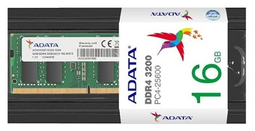 Memoria RAM SO-DIMM / ADATA 16GB DDR4-3200 | 2609 - ADATA AD4S320016G22-SGN Memoria RAM Premier DDR4 para computadores portátiles, Capacidad: 16 GB, Tipo de memoria: DDR4, Formato: SO-DIMM, Velocidad: 3.200 MHz, Ancho de banda: PC4-25600