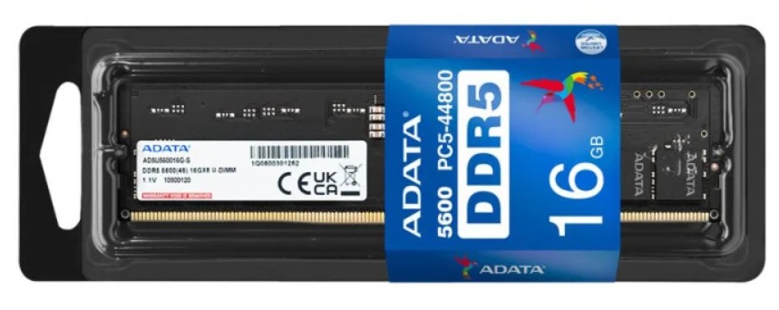 Memoria RAM U-DIMM / ADATA 16GB DDR5-5600 | 2609 - ADATA AD5U560016G-S Memoria RAM DDR5 para computadores de escritorio, Capacidad: 16 GB, Tipo de memoria: DDR5, Formato: U-DIMM de 288 pines, Velocidad: Hasta 5.600 MHz, Latencia CAS: CL46-45-45