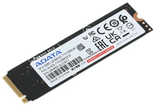 SSD M.2 PCIe Interno / ADATA LEGEND 710-256GB | 2609 - ADATA ALEG-710-256GCS es un SSD interno LEGEND 710, Capacidad: 256 GB, Factor de forma: M.2 2280, Interfaz: PCIe Gen3 x4 NVMe 1.4, Lectura secuencial: 2.100 MB/s, Escritura secuencial: 1.000 MB/s