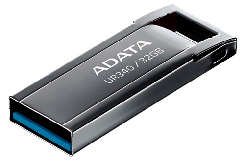 ADATA UR340-32GB / Memoria USB | 2609 - ADATA AROY-UR340-32GBK es una memoria USB ROYAL UR340 para almacenamiento portátil, Capacidad: 32 GB, Color: Negro, Material: Metal con acabado espejo, Interfaz: USB 3.2 (USB 5 Gbps) compatible con USB 2.0