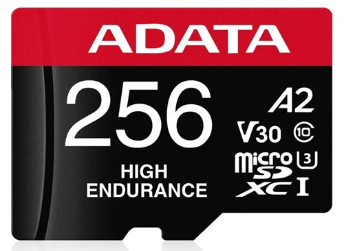 ADATA A2-V30-256GB / microSDXC UHS-I Class 10 | 2609 - ADATA AUSDX256GUI3V30SHA2-RA1 es una memoria High Endurance microSDXC UHS-I diseñada para grabación continua y regrabación constante, Capacidad: 256 GB, Estándar: SD 6.0, Lectura máxima: 100 MB/s